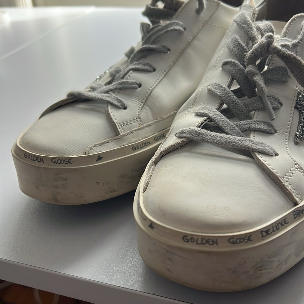 Golden Goose White and Silver Sneakers - Picture 10 of 10